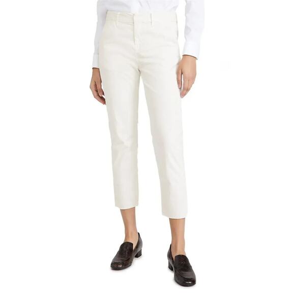 NWT Nili Lotan Montauk Cropped Cotton-blended Pants Size 2 Eggshell #1D506 - Picture 1 of 11